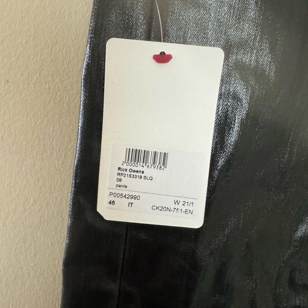 Rick Owens Black Leather Pants - Picture 7 of 9
